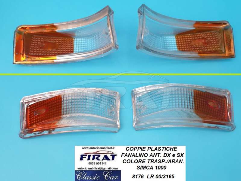 PLASTICA FANALINO SIMCA 1000 ANT.DX E SX TRASP.ARAN. (8176)